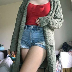 Medium Olive Green Merokeety Women's Sweater